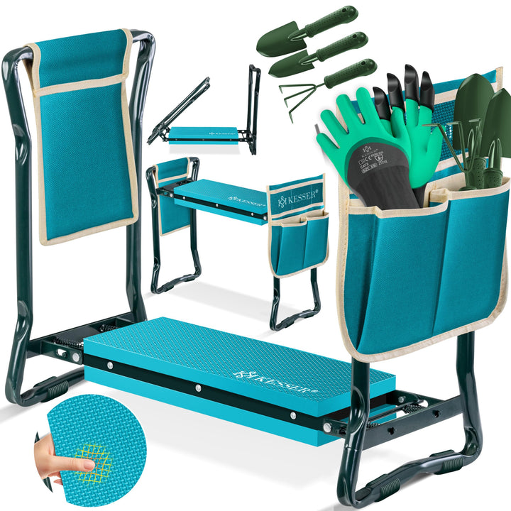 KESSER® 2 in 1 XXL Kniebank für Gartenarbeit Gepolstert Sitzunterlage Eva-Schaumkissen Gartenhocker