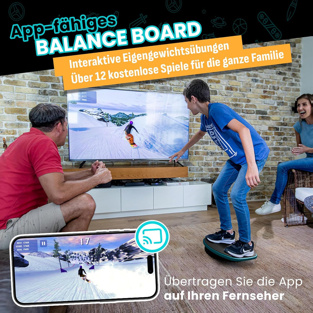 GoBalance Board App Balance Board mit Bluetooth Sensor 12 Spiele fuer Training Spass und Fitness Sta