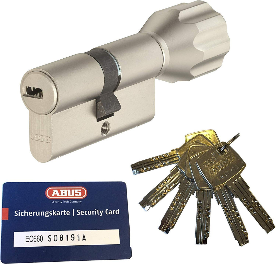 ABUS EC660 ECK660 Profil-Knaufzylinder Länge (a/b) Z45/K50mm (c=95mm) mit 6 Schlüssel, mit Sicherung