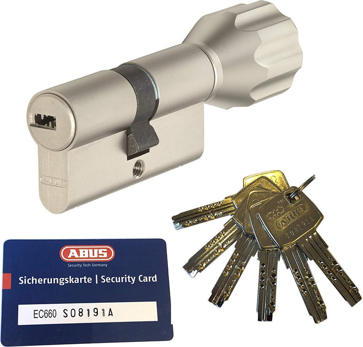 ABUS EC660 ECK660 Profil-Knaufzylinder Länge (a/b) Z45/K50mm (c=95mm) mit 6 Schlüssel, mit Sicherung