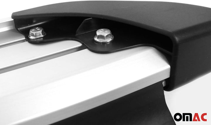 OMAC Trittbretter Seitenschweller kompatibel mit Ford Kuga St Line 2013-2020 Silber Schwarz 2X FABA