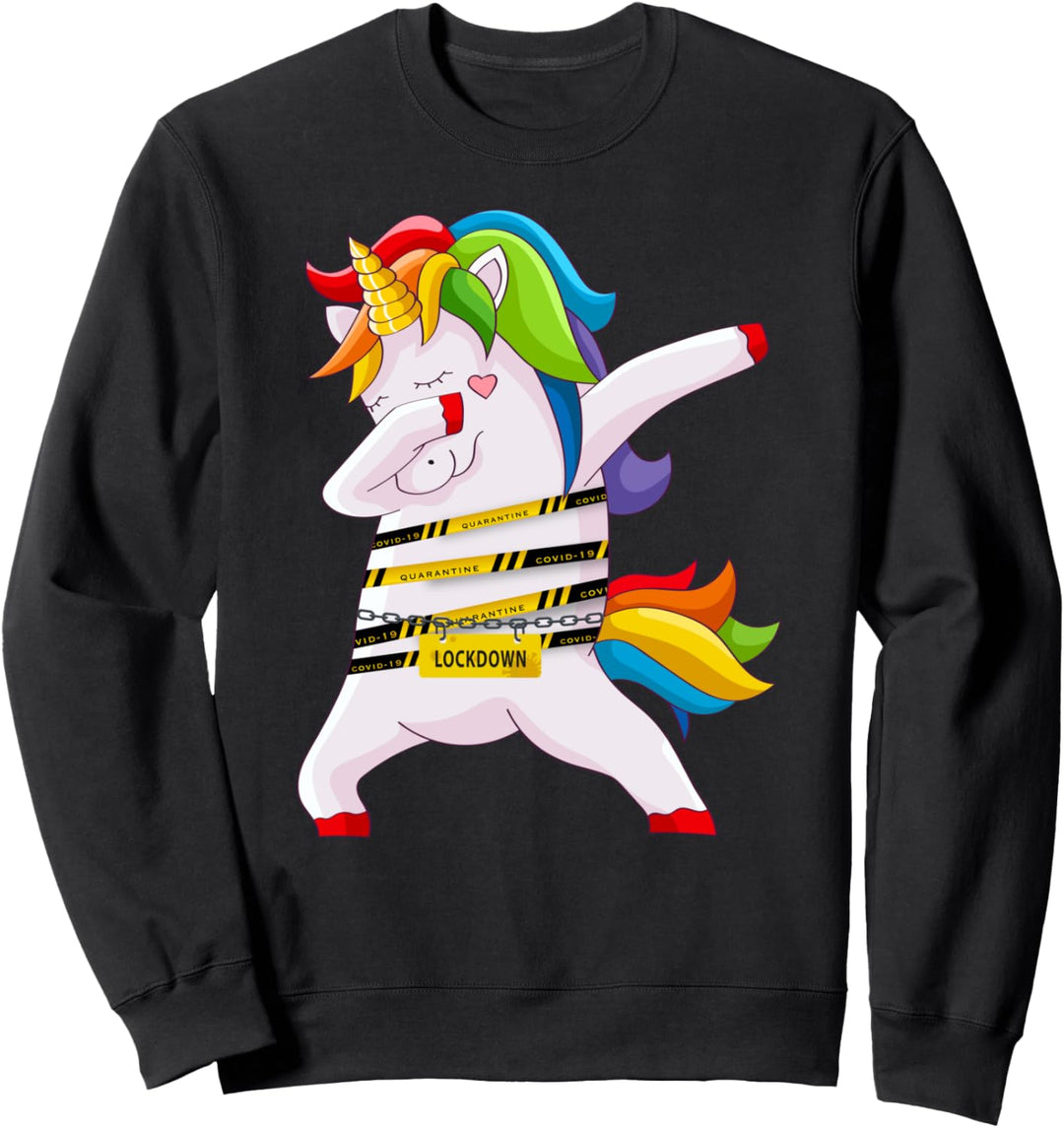 Quarantine Dabbing Unicorn Costume Funny Dab Dance Gifts Sweatshirt