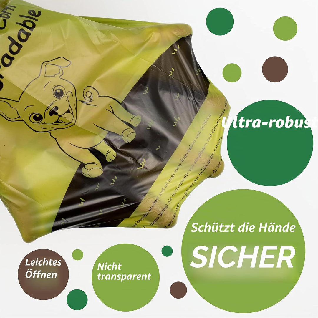 Greener Walker Hundekotbeutel biologisch abbaubare-540 Stück,extra gross,dick und stark,100% tropfsi