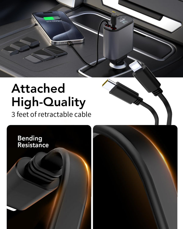 Aimtel 4 in 1 Zigarettenanzünder USB C 66W Auto Ladegerät, Kfz Ladegerät für Camping Wohnmobil Ladeg