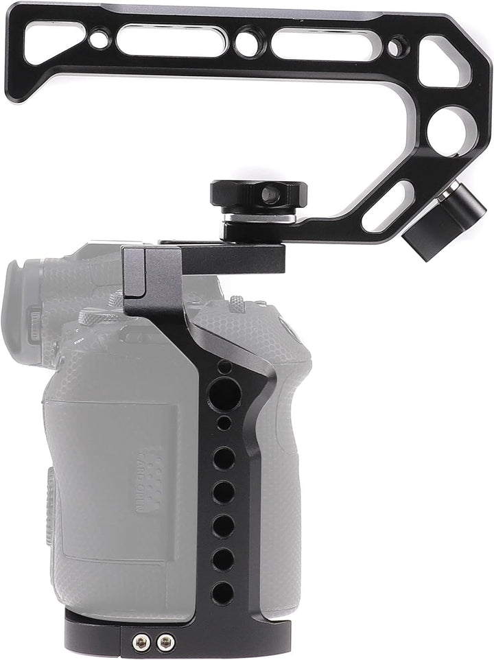 Hersmay R5 R6 R5C Cage mit Griff Oben, Kamerakäfig Kamera Cage für Canon EOS R5 R6 R5C spiegellose K