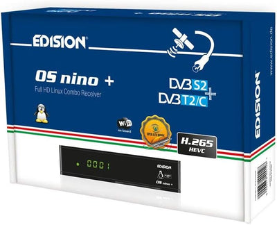 Edision OS NINO+ Full HD Linux E2 Combo-Receiver H.265/HEVC (1x DVB-S2, 1x DVB-T2/C, WLAN onboard, B