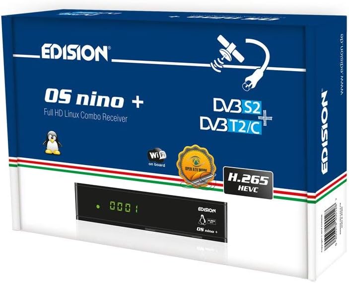 Edision OS NINO+ Full HD Linux E2 Combo-Receiver H.265/HEVC (1x DVB-S2, 1x DVB-T2/C, WLAN onboard, B