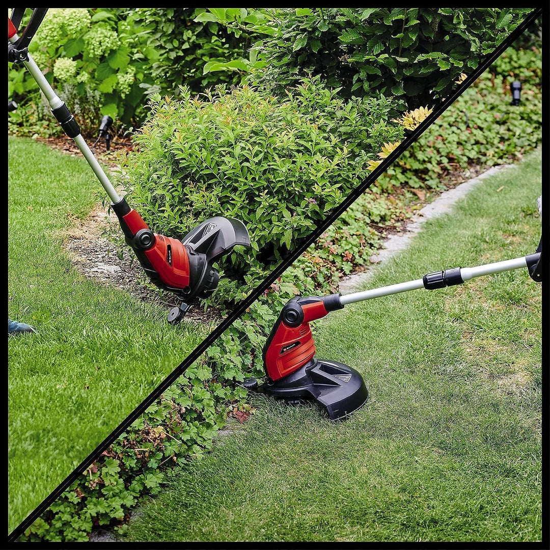 Einhell Elektro Rasentrimmer GC-ET 4530 Set (Motorkopf 4-fach neigbar &amp; 180° drehbar; Alu-Führungsho