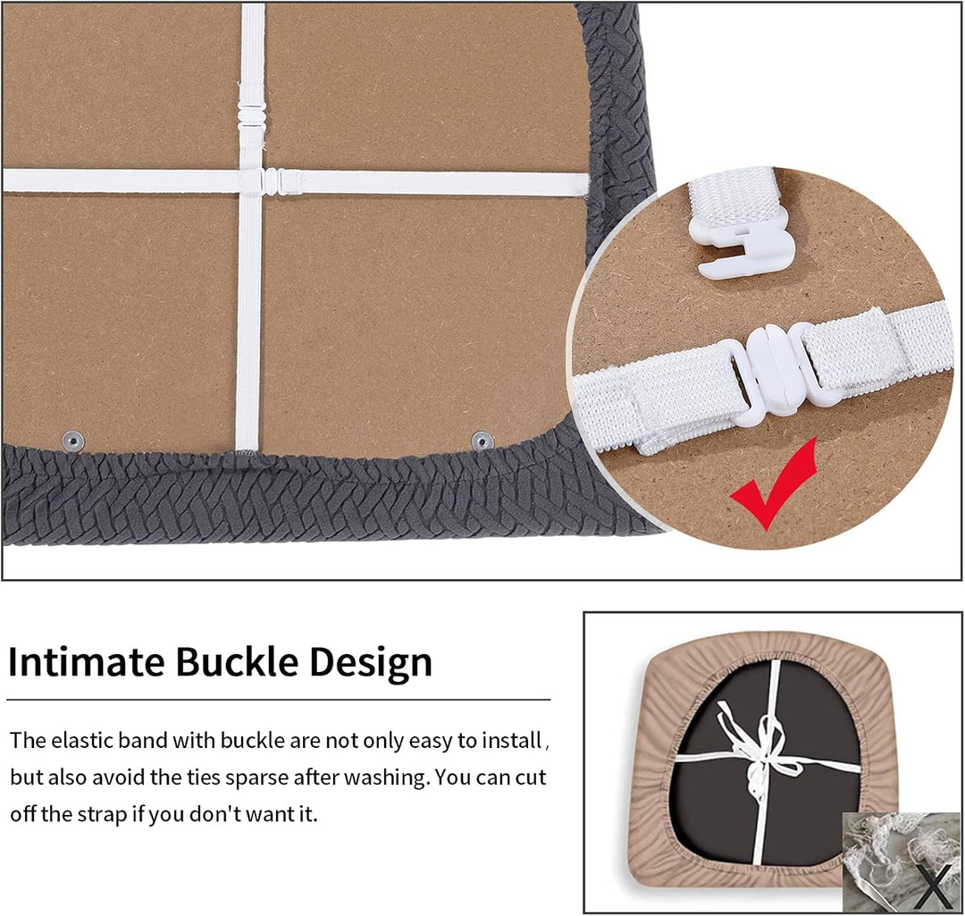 Homaxy Stuhlbezug Sitzfläche 6er Set, Stretch Bezug für Stühle Sitzbezüge für Esszimmerstühle Abwasc