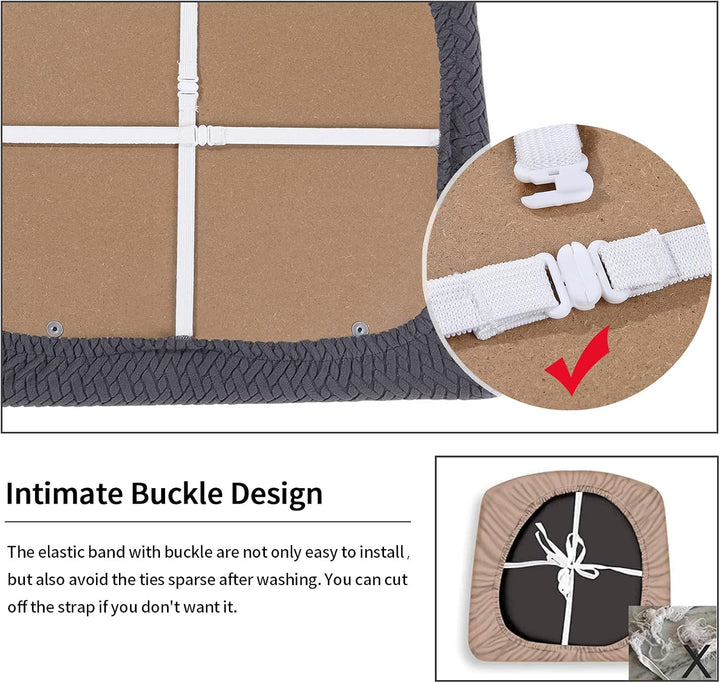 Homaxy Stuhlbezug Sitzfläche 6er Set, Stretch Bezug für Stühle Sitzbezüge für Esszimmerstühle Abwasc