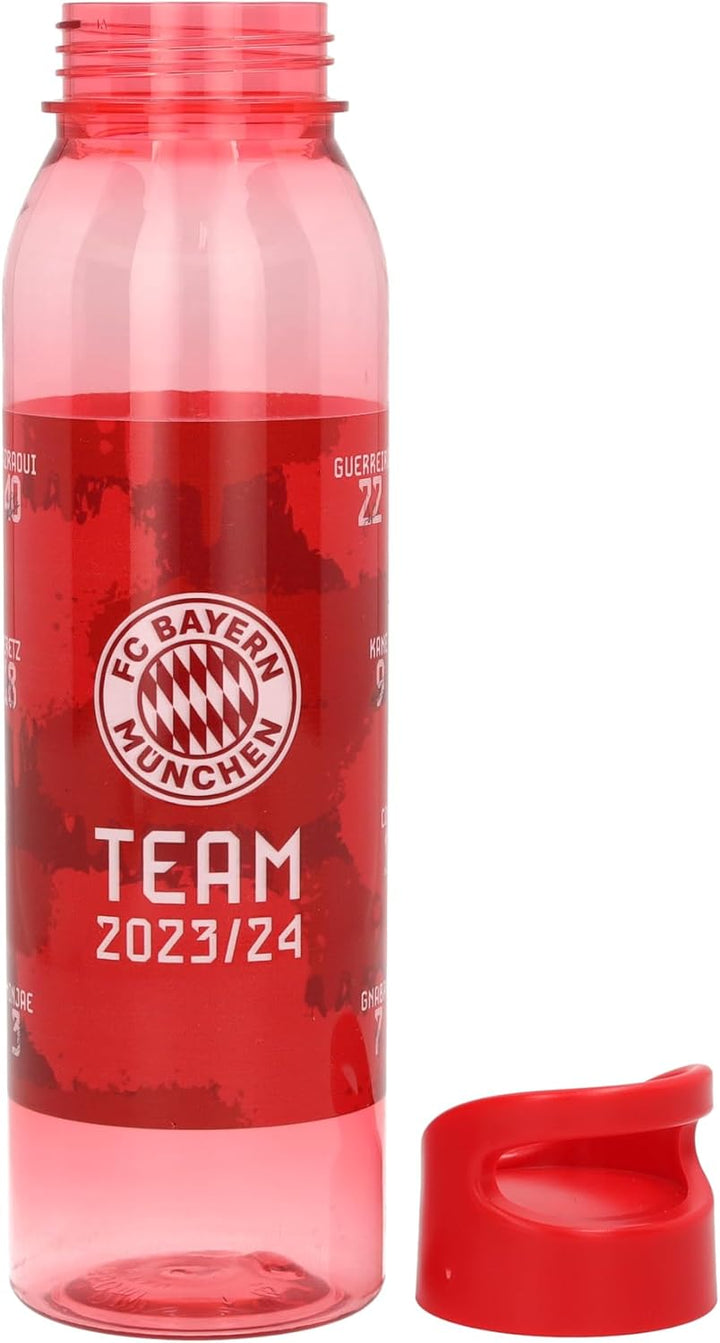 FC Bayern München Trinkflasche - Signature - 2023/24 rot/transparent Tritan Flasche Unterschriften F