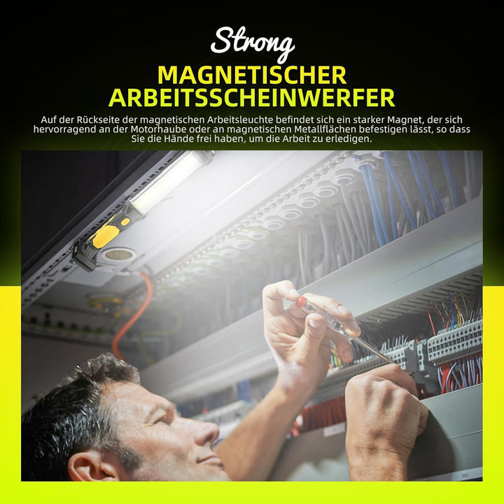WARSUN LED Arbeitsleuchte Taschenlampe Werkstattlampe Inspektionsleuchten COB Wiederaufladbar Akku L