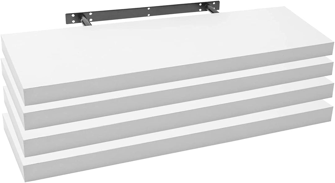 WOLTU Wandregal 4 Stück Set Wandboard Bücherregal Regale für Deko Wandablagen aus MDF Holz,Hängerega