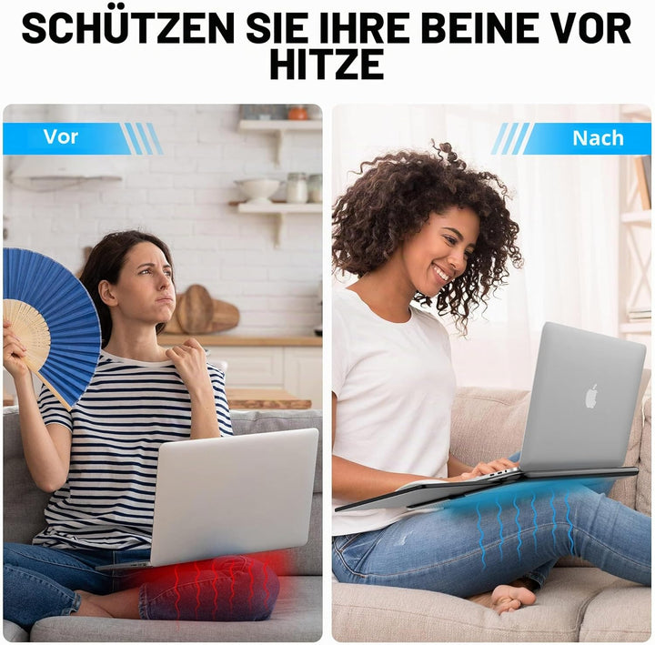 AboveTEK Tragbarer Laptopunterlage mit einklappbarem Mauspad-Tablett Links/rechts, Hitzeschutz Table