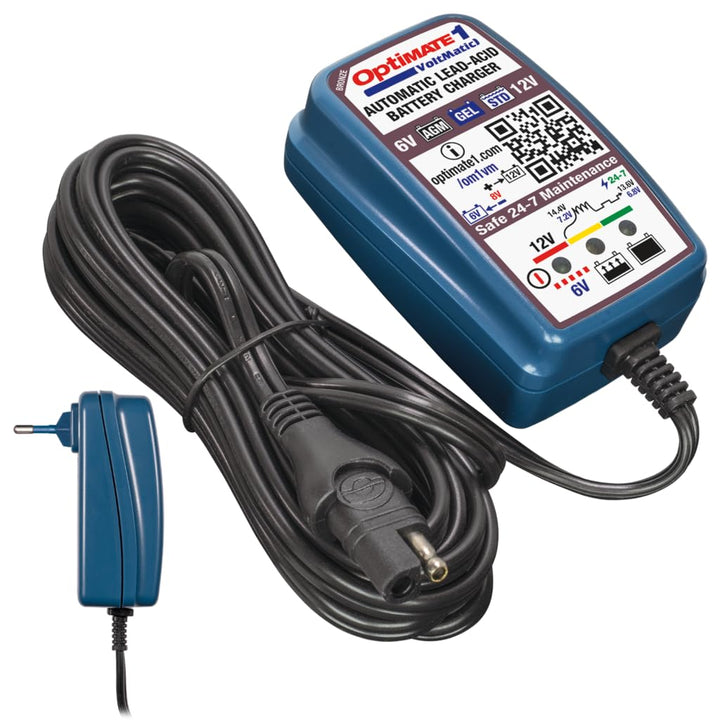 TecMate Optimate 1 VoltMatic, TM-400a, 4-stufiges 6V / 12V 0.6A Batterieladegerät und -wartung