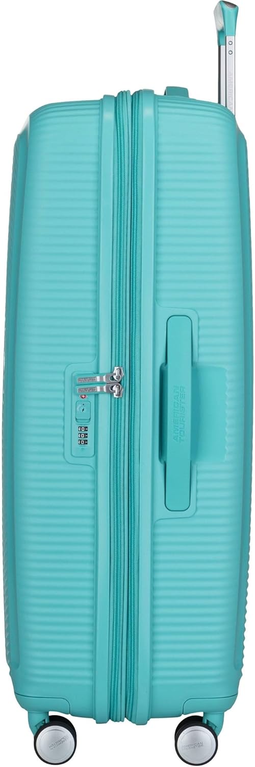 American Tourister Soundbox - Spinner L Erweiterbar Koffer, 77 cm, 97/110 L, Blau (Poolside Blue) Po