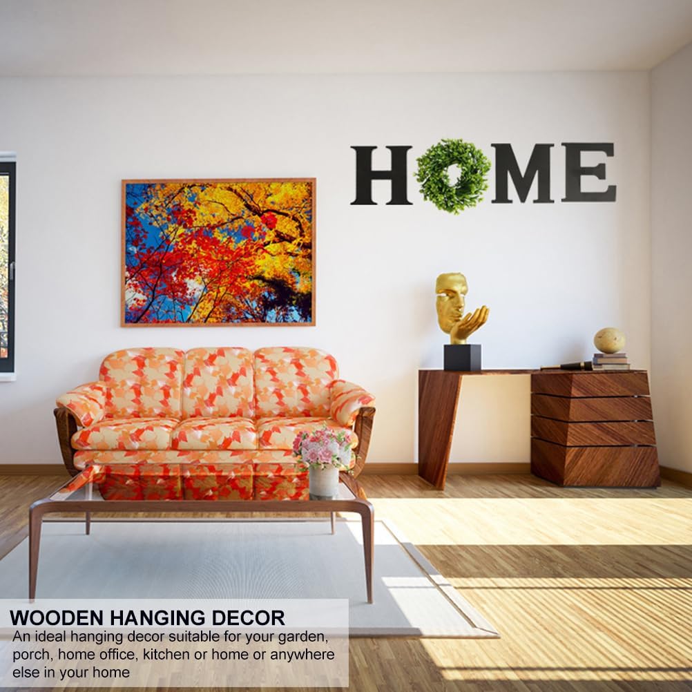 BESPORTBLE Holz Home Buchstaben Wand Dekobuchstaben Grün Kranz Holzbuchstaben Deko Schriftzug Weihna