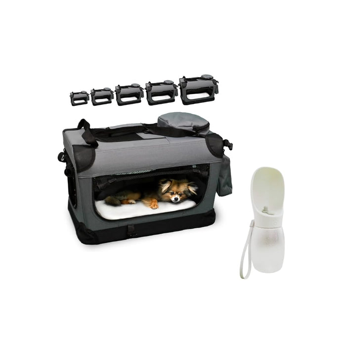 DEFACTO Hundebox faltbar für Auto &amp; Reisen | Hundetransportbox &amp; Hundetasche für Hunde, Katzen &amp; Hau