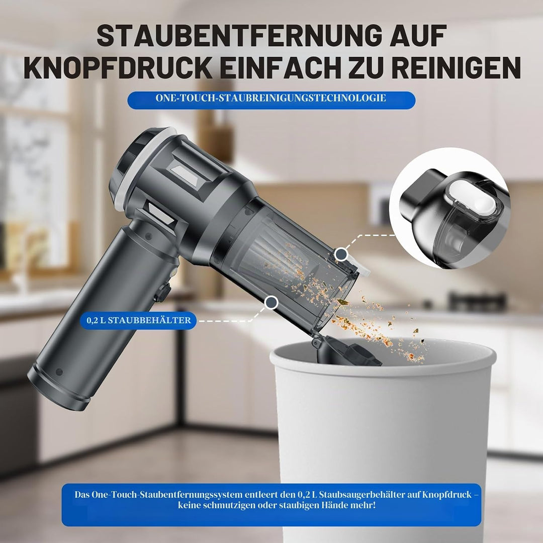Kabelloser Handstaubsauger, 25000Pa Auto-Staubsauger, tragbarer Staubsauger mit bürstenlosem Motor,