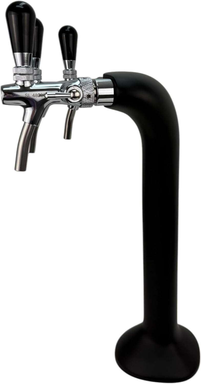 Cobra Classic Elegant Sprudelwasser Schanksäule 3-leitig schwarz (matt) – BieTal® Zapfsäule für stil
