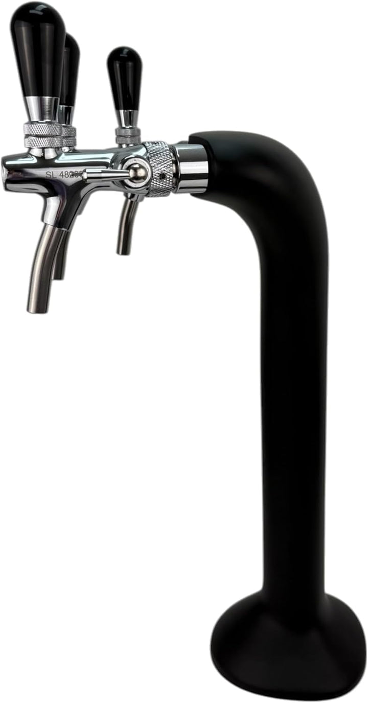 Cobra Classic Elegant Sprudelwasser Schanksäule 3-leitig schwarz (matt) – BieTal® Zapfsäule für stil