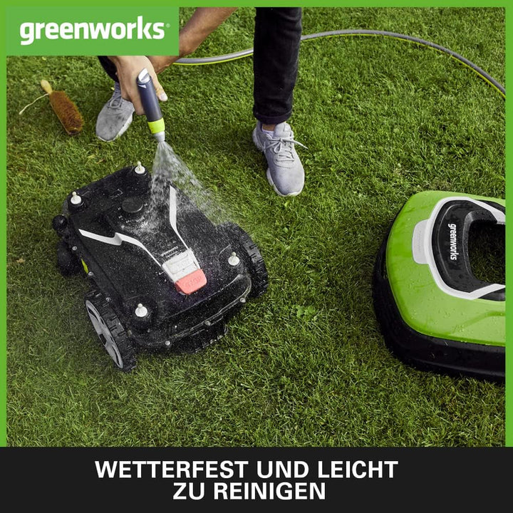Greenworks Optimow 15 Rasenmäherroboter für Rasenflächen bis 1500 m2 mit 35 % Gefälle, extrem leise,