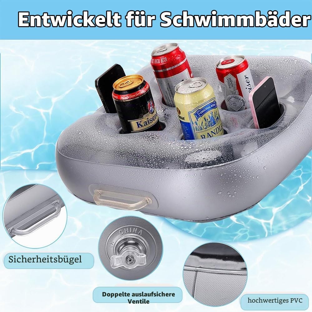 Poolbar Cocktailhalter,4 Löchern Aufblasbarer getränkehalter,Schwimmende Coasters BecherhalterHerges