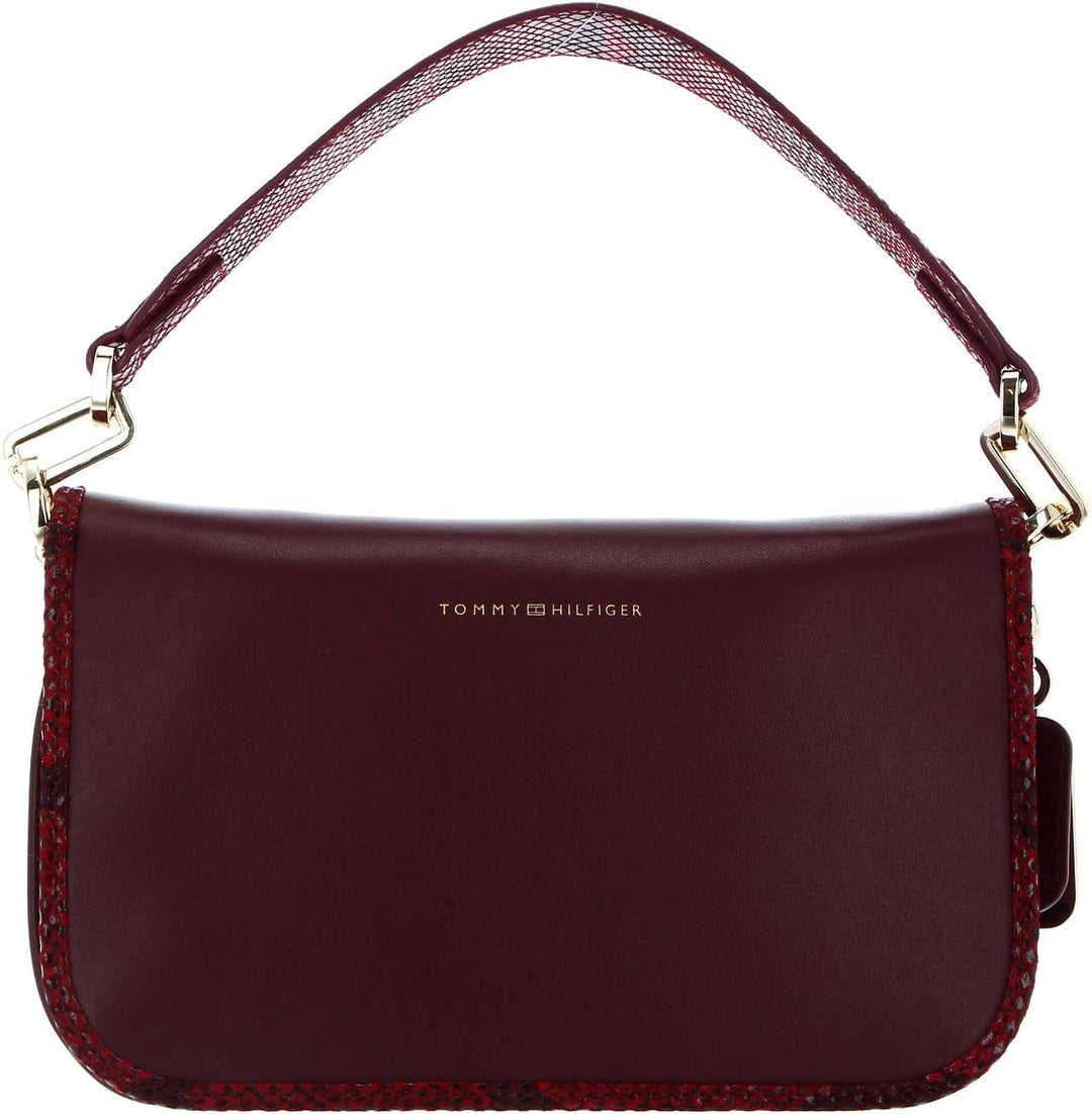 Tommy Hilfiger Leather Statement Crossover Bag Burgundy