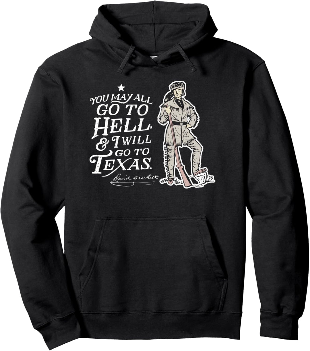 Davy Crockett Texas Alamo kann zur Hölle Vintage Souvenir Pullover Hoodie
