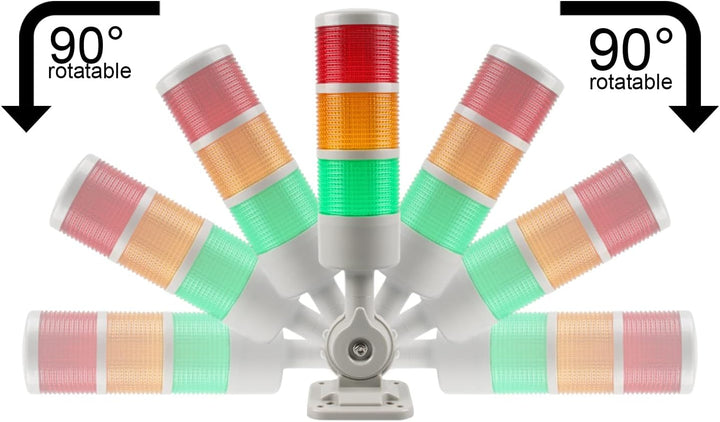 LUBAN Industrielle Warnleuchte, CNC-Maschinenwarnleuchte mit Summer & drehbarem Sockel, 5-stufige Si