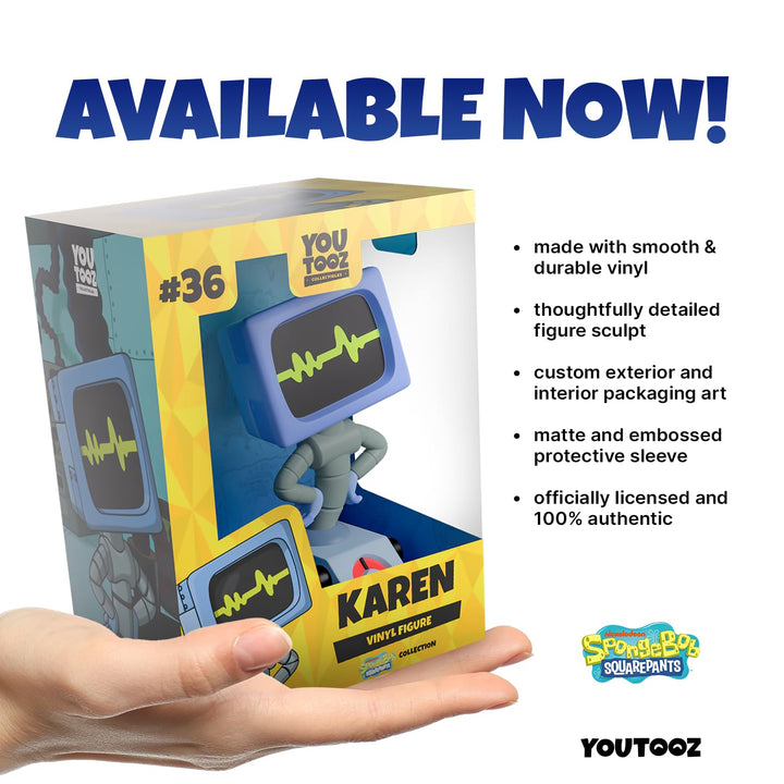 Youtooz Karen Plankton Vinyl-Figur, 12,4 cm Spongebob Schwammkopf Sammlerstück, Mark III Surplus W.I