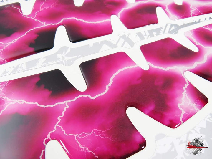 BIKE-label Tankpad seitlich Motorrad Lackschutz Aufkleber Blitz Pink 800026