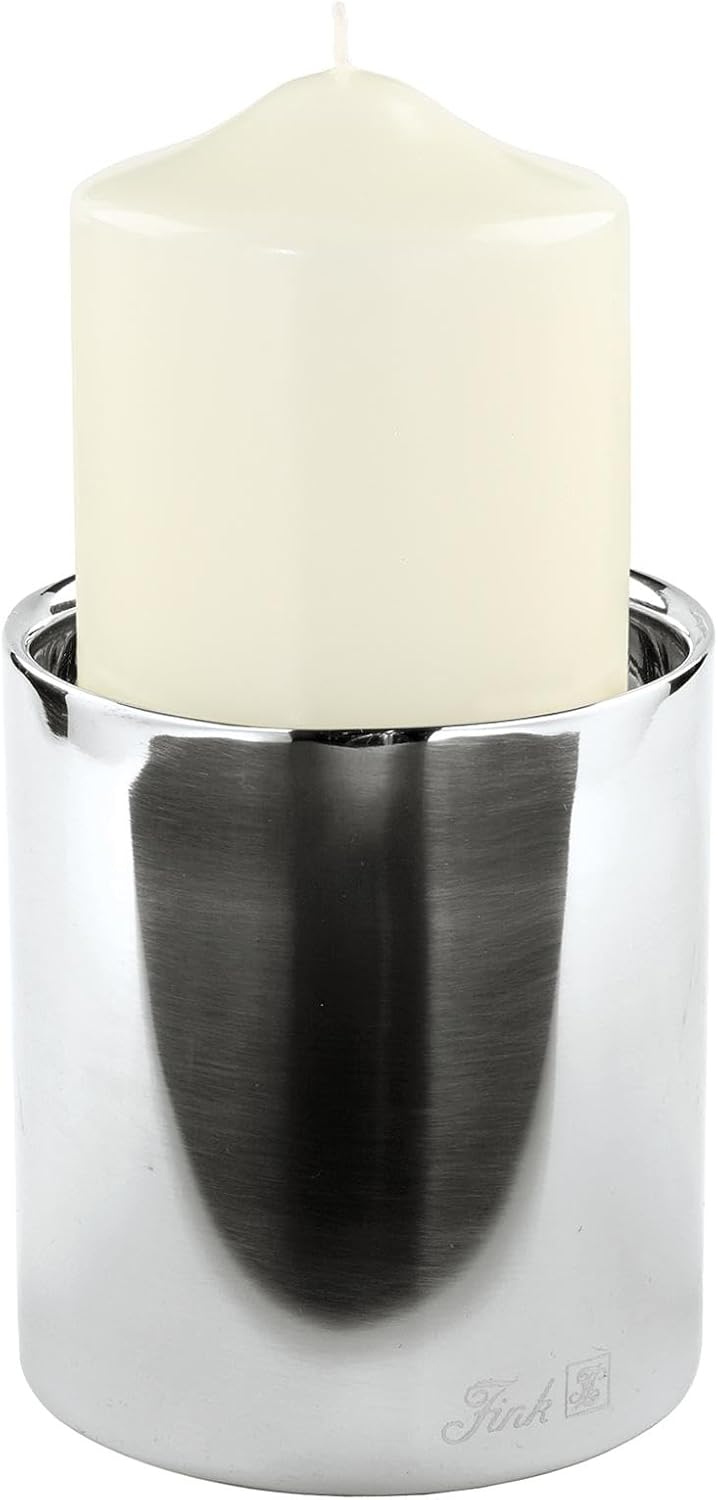 Fink Sobrio Stumpenhalter, Edelstahl, Silber, 11 x 11 x 10 cm 11 x 11 x 10 cm Silber, 11 x 11 x 10 c