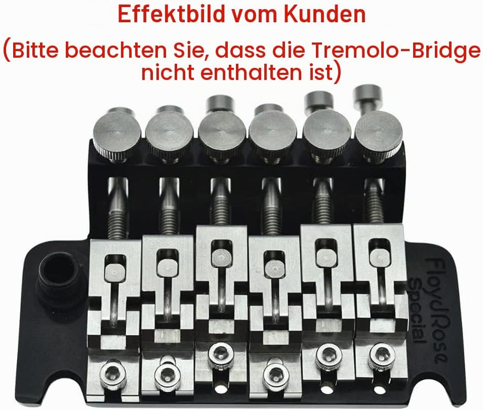 KAISH Tremolo-Steg-Sattel und Schrauben für Floyd Rose Tremolos aus Edelstahl mit doppelter Verriege