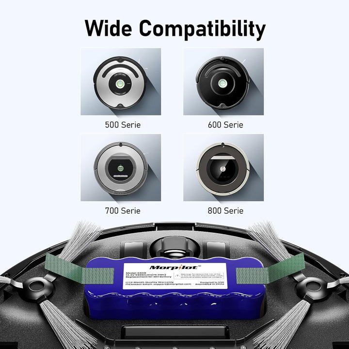 Morpilot Akku für iRobot Roomba, NI-MH 4500mAh Ersatzakku für iRobot Roomba 500 521 530 560 563 565