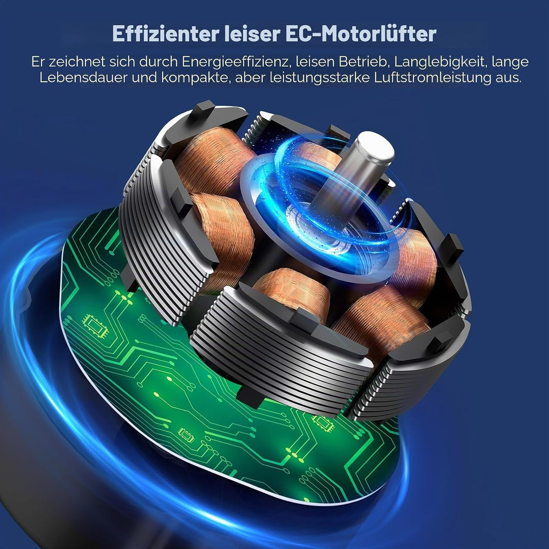 Abluftventilator 100 mm (4 Zoll) – bidirektionaler EC-Motor (10 W), 70-Sek.-Auto-Zyklus, Fernbedienu