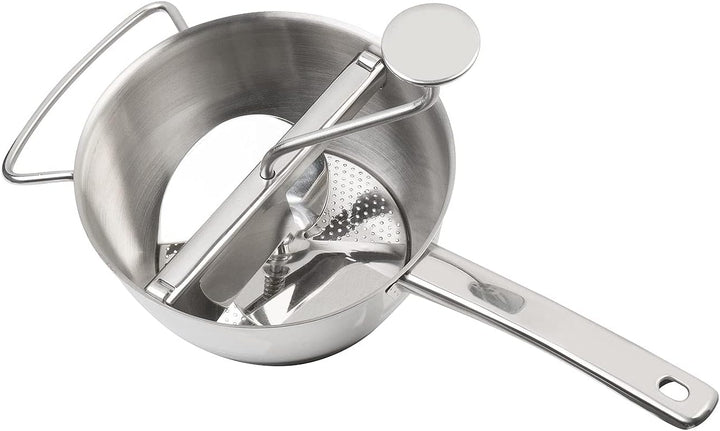Rosenstein & Söhne Passiersieb: Edelstahl-Passiergerät mit 3 Einsätzen, spülmaschinenfest, Ø 20 cm