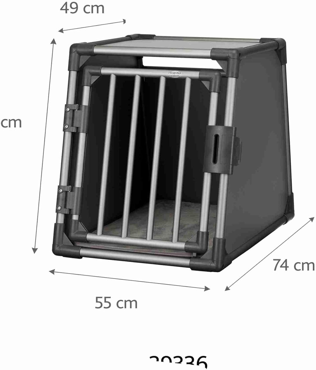 TRIXIE Hunde-Transportbox, Aluminium, M: 55 x 61 x 74 cm, grafit, stabil und geräuscharm, rutschfest