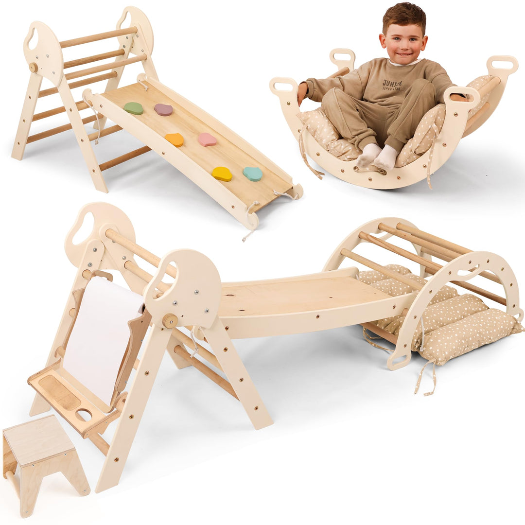 Goodevas Montessori Kletterdreieck Set Ivory 5-in-1 Art set, Ivory 5-in-1 Art set