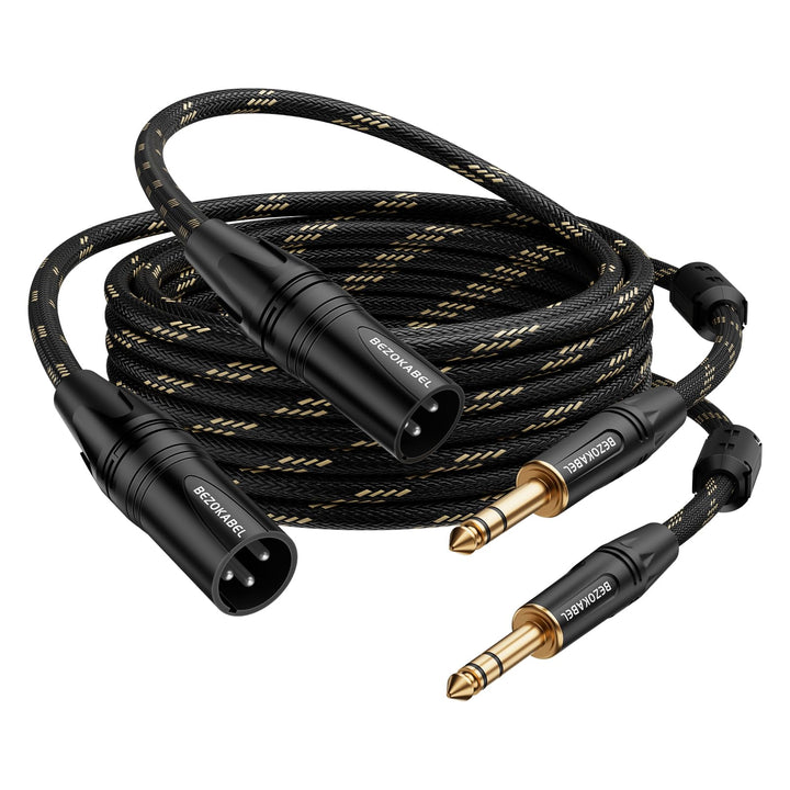 XLR auf 6,35 mm (1/4 Zoll) Kabel, 4,5 m, 2 Packungen, TRS auf XLR-Mikrofonkabel, Geflochtenes Nylon
