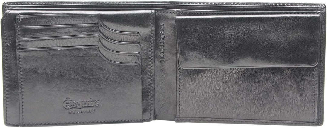 Esquire Toscana Geldbörse II Leder 12,5 cm Schwarz, Schwarz