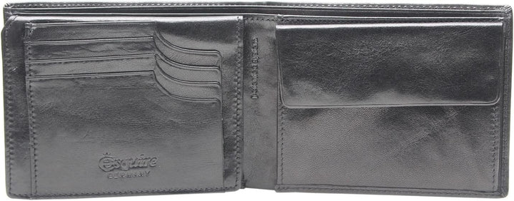 Esquire Toscana Geldbörse II Leder 12,5 cm Schwarz, Schwarz