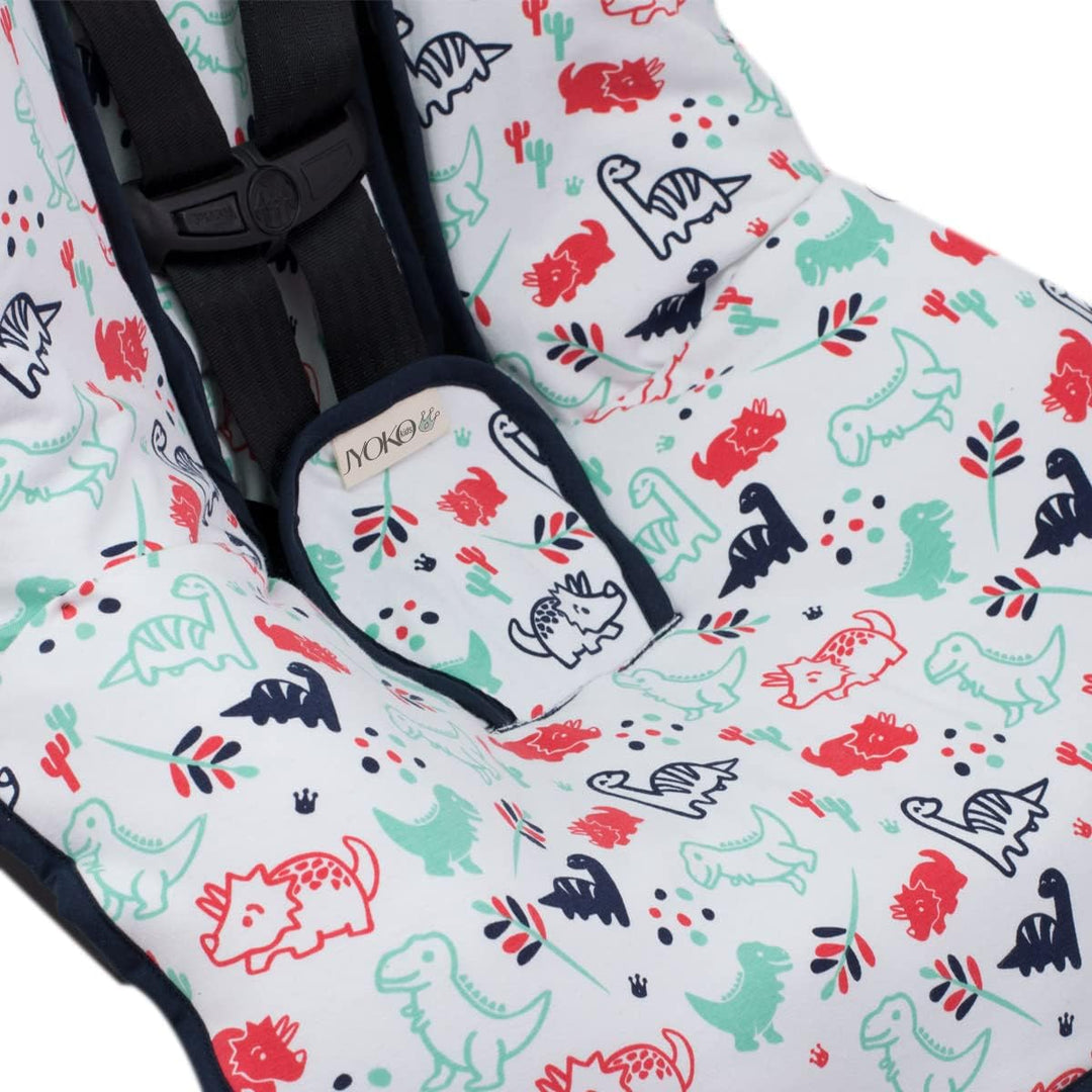 JYOKO Kids Abdecken Gepolsterte Universal für Babyschale (Dino Party), DINO PARTY