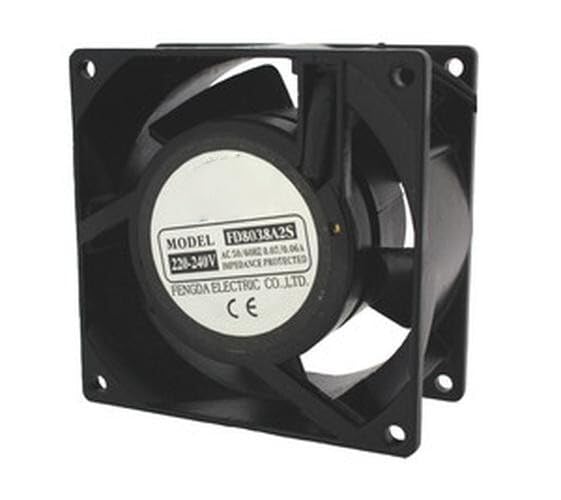 Lüfter 80x80mm, 220VAC, mit Reibungslagern, ideal für Kühlung in elektronischen Geräten und Lüftungs