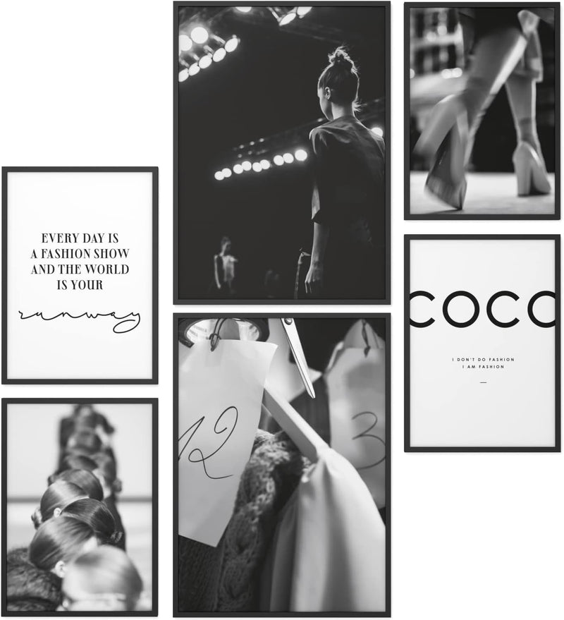 Papierschmiede® Mood Poster Set Coco Runway, Bilder Wohnzimmer Deko Schlafzimmer, 2x DIN A3 (ca. 30x