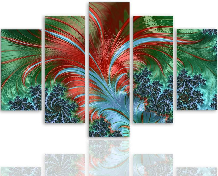 Feeby Bilder Mandala 200x100 cm Leinwandbild 5 Teilig XXL Kunstdruck - Bild modern zen Leinwandbild