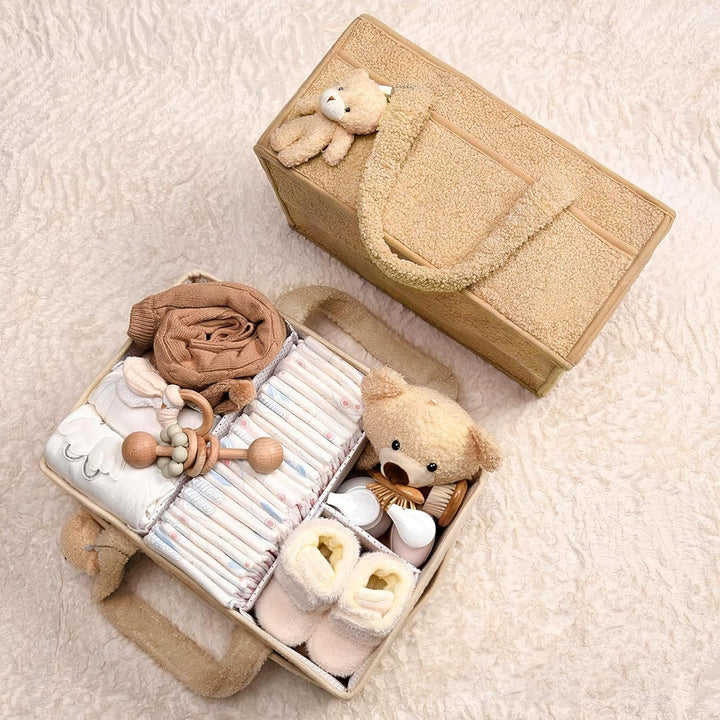 Baby Wickeltasche Organizer，Baby-Windel-Caddy Organizer für Wickeltisch，Multifunktional Tragbar Wick