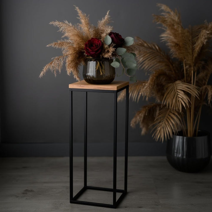 Pflanzenständer Craft - 24x24x70cm - Farbe Schwarz - für Zimmerblumen - Metallregal - dekorativer Ti