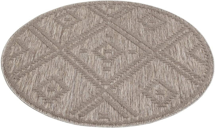 carpet city In-& Outdoor Teppich - Rund 120 cm - für Innen-& Aussenbereich - Wetterfest Balkon-Teppi