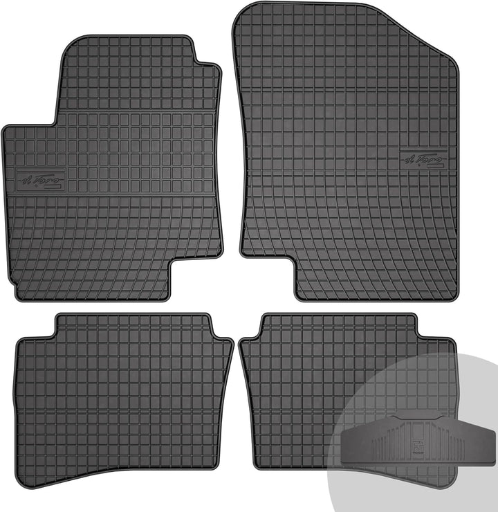 FROGUM EL Toro Gummimatten Ganzjähriges-Set von Autofussmatte Auto Fussmatten für Hyundai i20 I 2008
